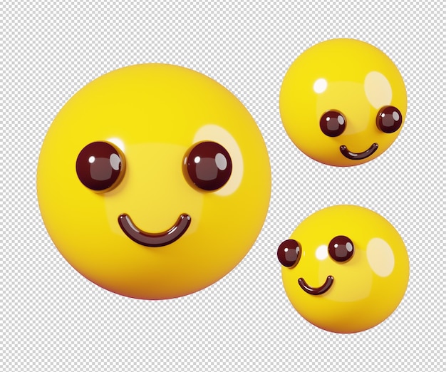 PSD feliz emoticon isolado emoji ícone e emoticon enfrenta o conceito 3d render ilustração