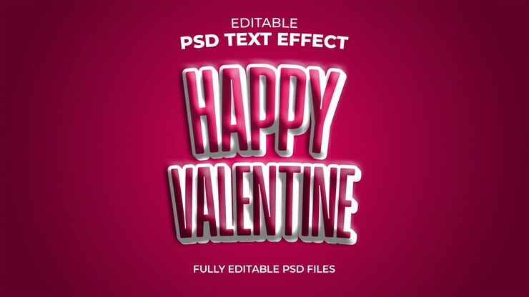 PSD feliz estilo de efecto de texto de san valentín