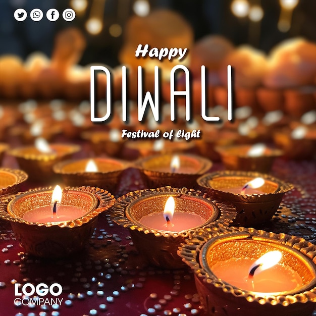 Feliz festival de Diwali de fundo claro