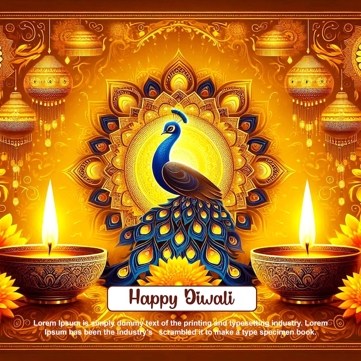 feliz festival de diwali de la luz diseño de plantillas de póster
