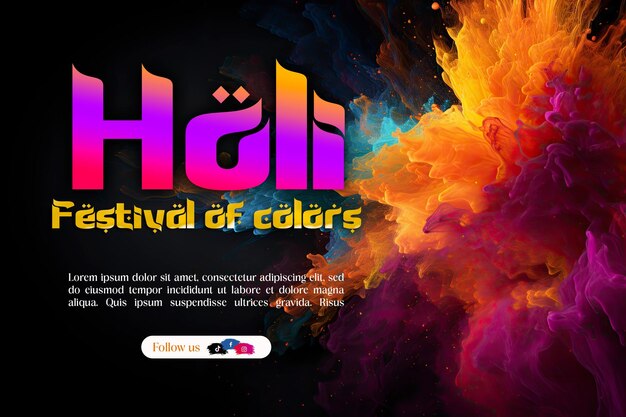 PSD feliz festival de holi en el fondo