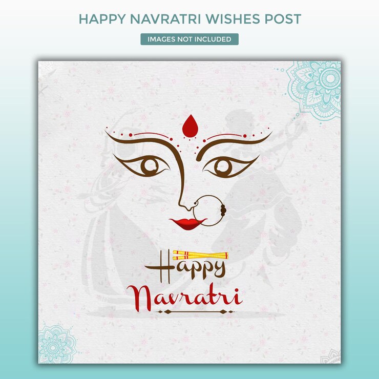 feliz festival Navratri Deseando una plantilla creativa de diseño de publicaciones en redes sociales para facebook instagram