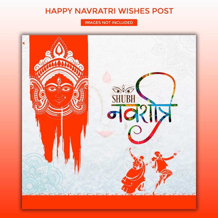 PSD feliz festival navratri deseando una plantilla creativa de diseño de publicaciones en redes sociales para facebook instagram