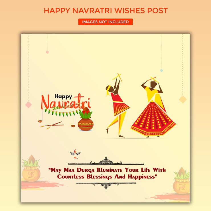feliz festival Navratri Deseando una plantilla creativa de diseño de publicaciones en redes sociales para facebook instagram