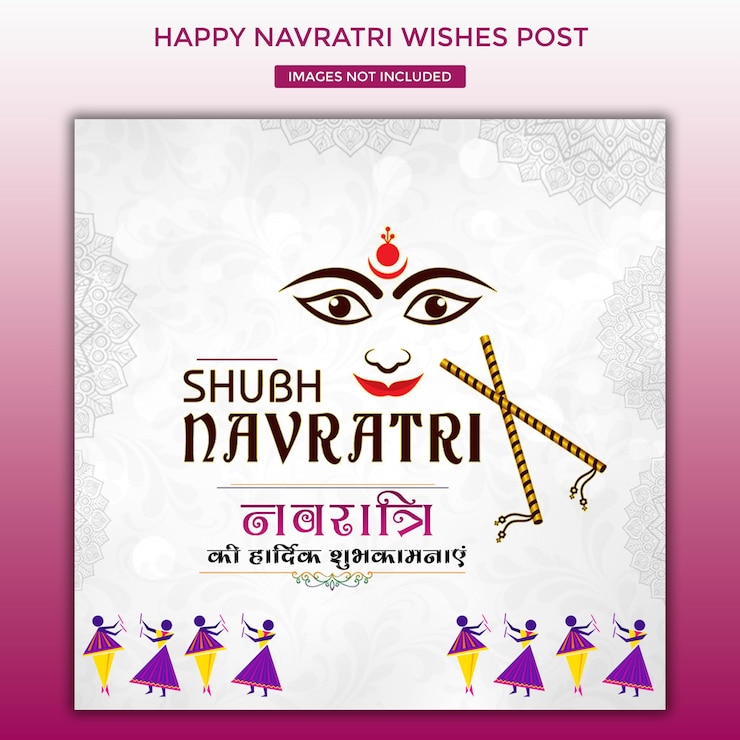 feliz festival Navratri Deseando una plantilla creativa de diseño de publicaciones en redes sociales para facebook instagram
