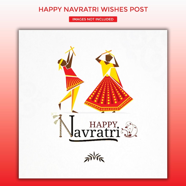 feliz festival Navratri Deseando una plantilla creativa de diseño de publicaciones en redes sociales para facebook instagram