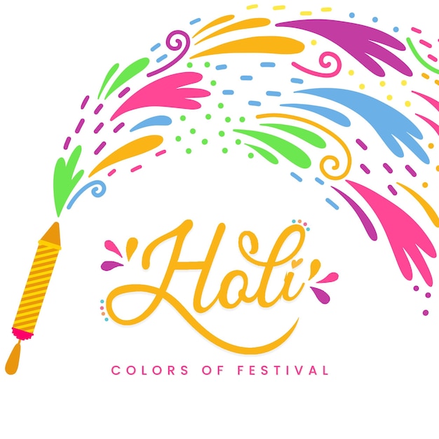 PSD feliz fondo del festival de holi en diseño plano