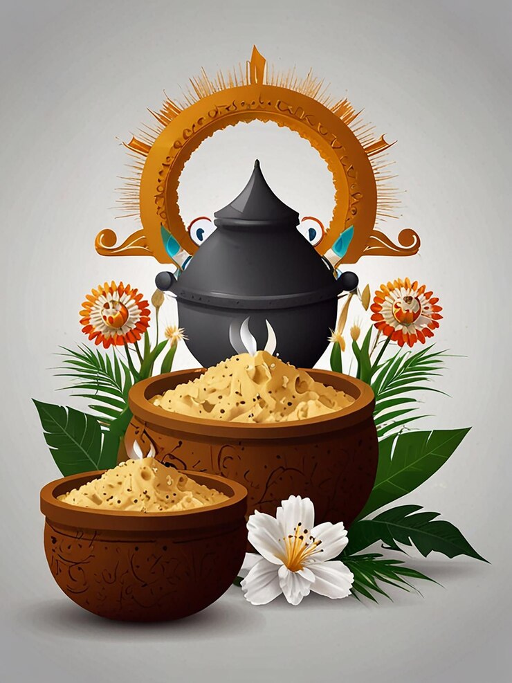 PSD feliz fondo del festival de pongal con archivo editable