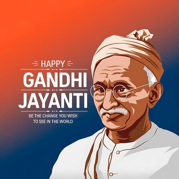 PSD feliz gandhi jayanti póster de las redes sociales