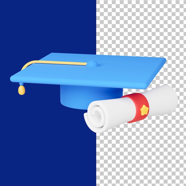 Feliz graduación 3d ilustración