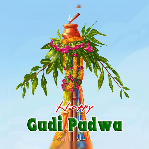 PSD feliz gudi padwa el día del año nuevo tradicional de maharastra