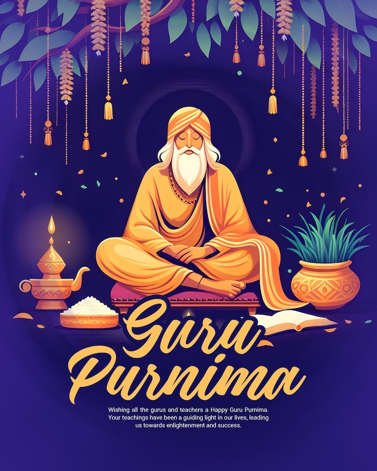 PSD feliz guru purnima día de los maestros plantilla de banner de publicación en las redes sociales