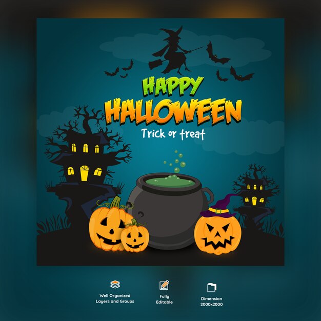 Feliz Halloween truco o trato de fondo