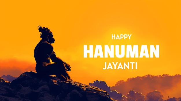 Feliz Hanuman Jayanti bandera o cartel del festival tradicional indio