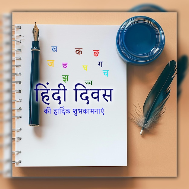 Feliz hindi divas fonte de celebração da língua materna indiana