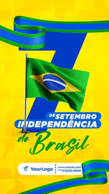 Feliz independencia de la plantilla de redes sociales de Brasil