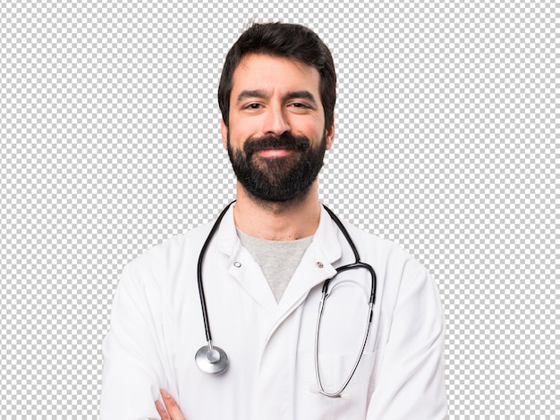 Feliz jovem médico