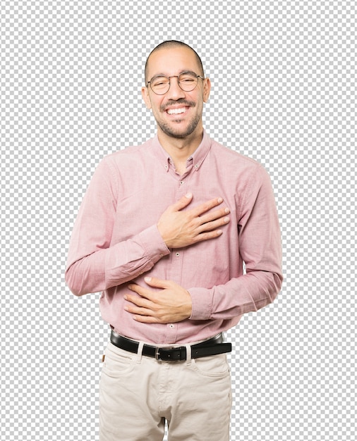 Feliz, joven, reír