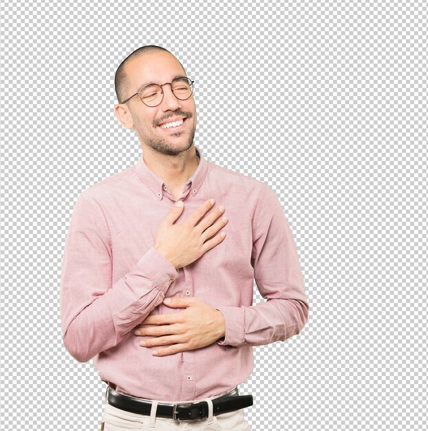 Feliz, joven, reír