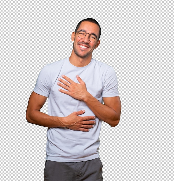 Feliz, joven, reír