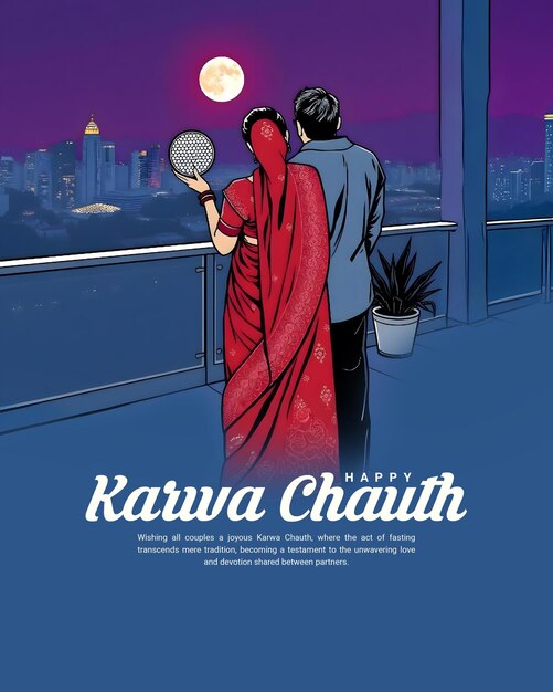 Feliz Karwa Chauth y Karva Chauth para las mujeres casadas ayunando en las redes sociales