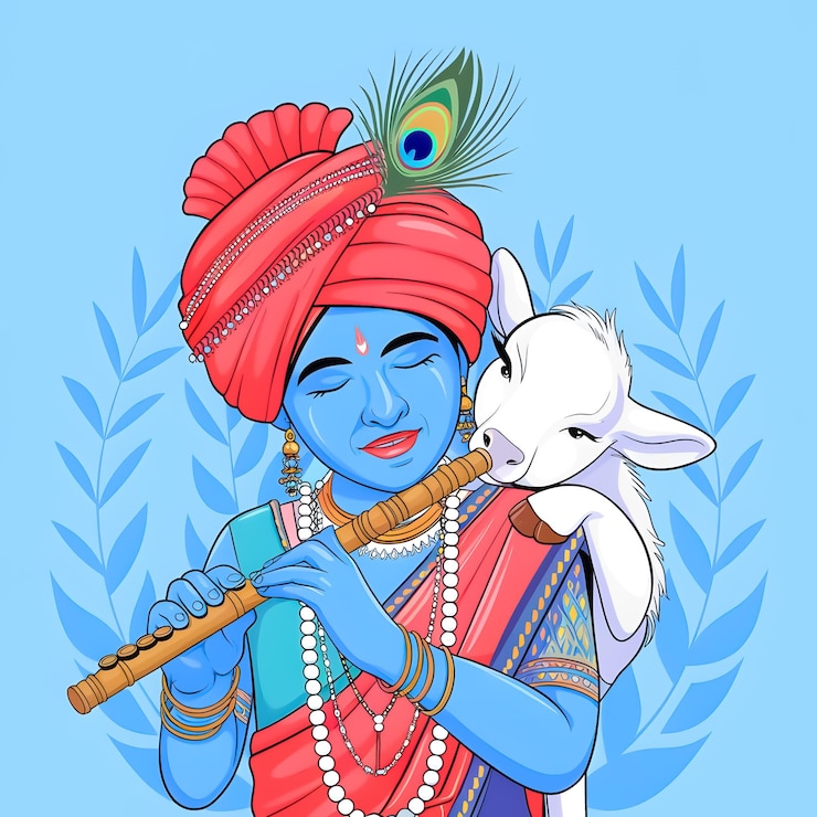 PSD feliz krishna janmashtami cartaz de mídia social