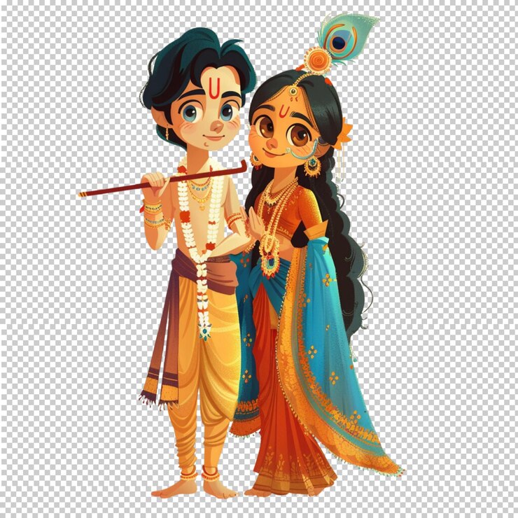 PSD feliz krishna janmashtami em fundo transparente isolado