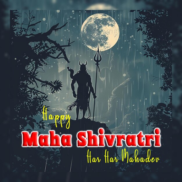 Feliz maha shivratri celebración del festival hindú contexto tradicional