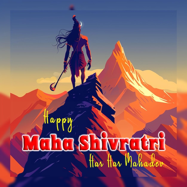 PSD feliz maha shivratri festa hindu celebração fundo tradicional