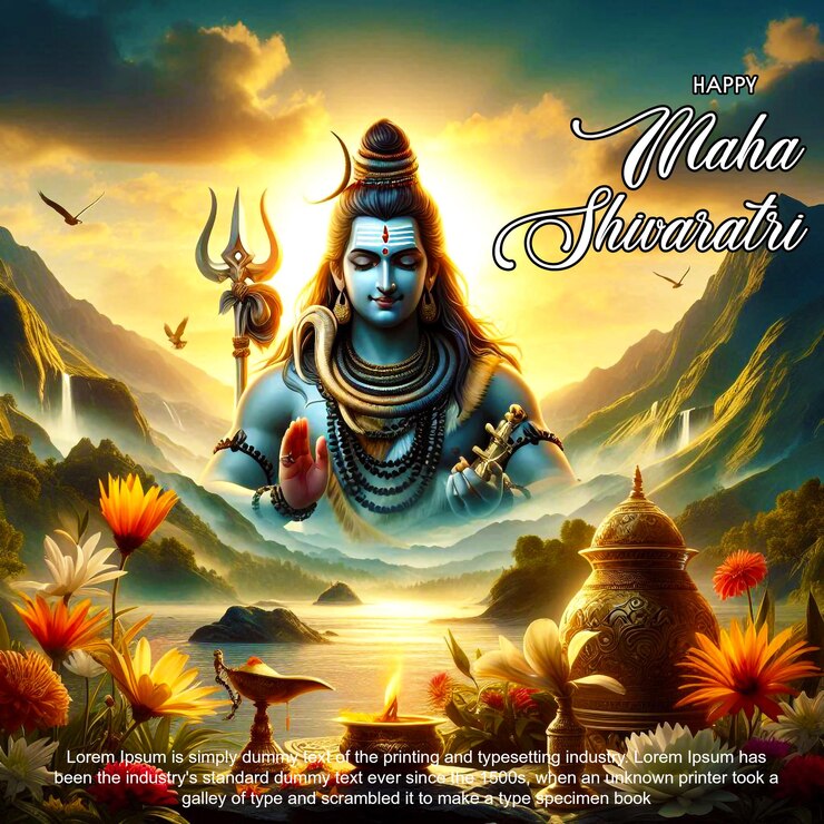 Feliz Maha Shivratri Festival indio de saludos de fondo