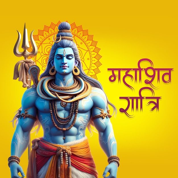 PSD feliz maha shivratri senhor shiva design