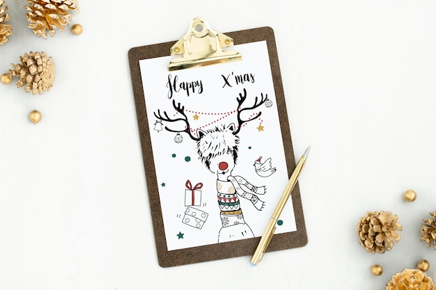 Feliz maqueta de tarjeta de Navidad de Navidad