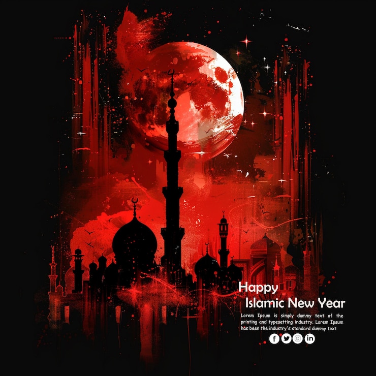 PSD feliz muharram y año nuevo islámico