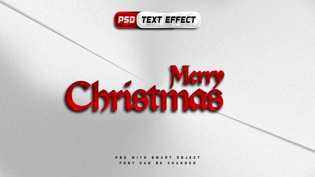 Feliz Natal brilho estilo vermelho efeito de texto completo psd editável