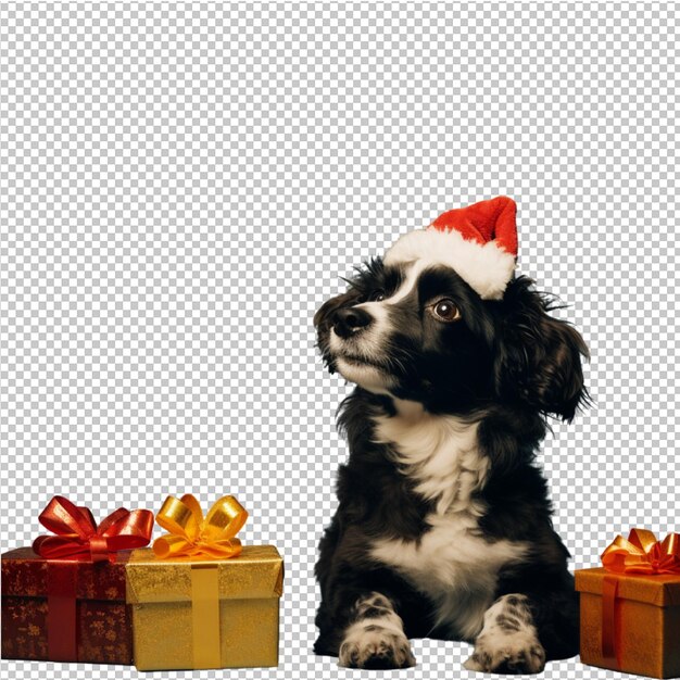 PSD feliz natal, cão e gato.