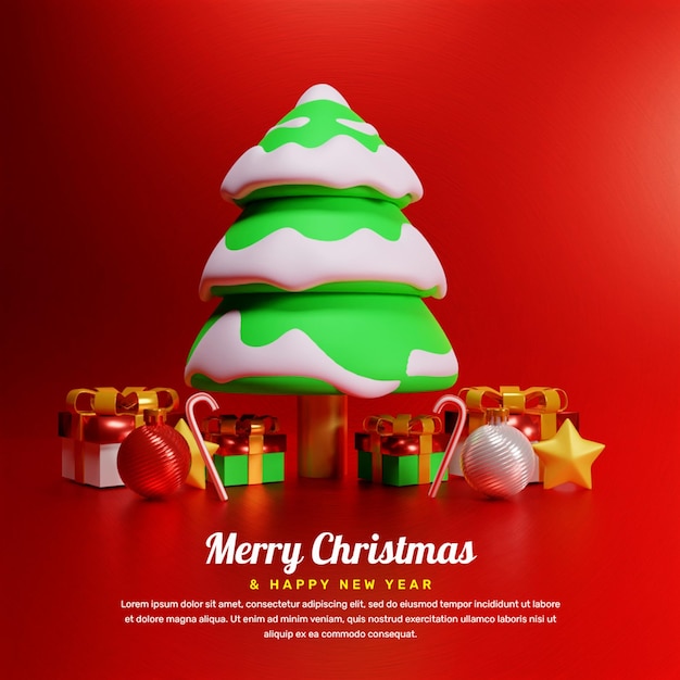 feliz natal e feliz ano novo modelo de postagem de mídia social ou postagem de feliz natal no instagram