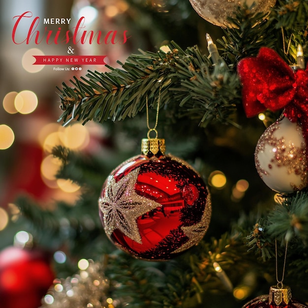 Feliz Natal e feliz ano novo papel de parede com árvore de Natal