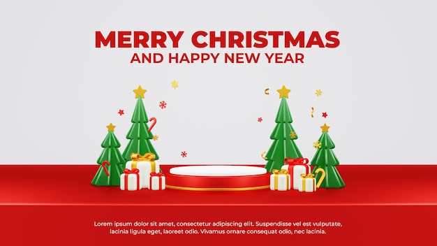 Feliz natal e feliz fundo com texto dourado brilhante e caixa de presentes em fundo preto
