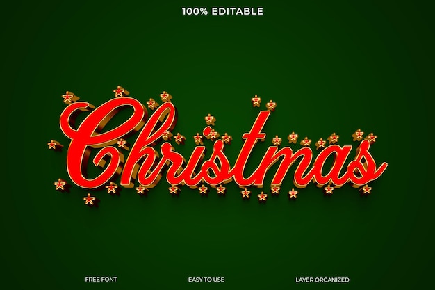 Feliz Natal Estilo de Efeito de Texto