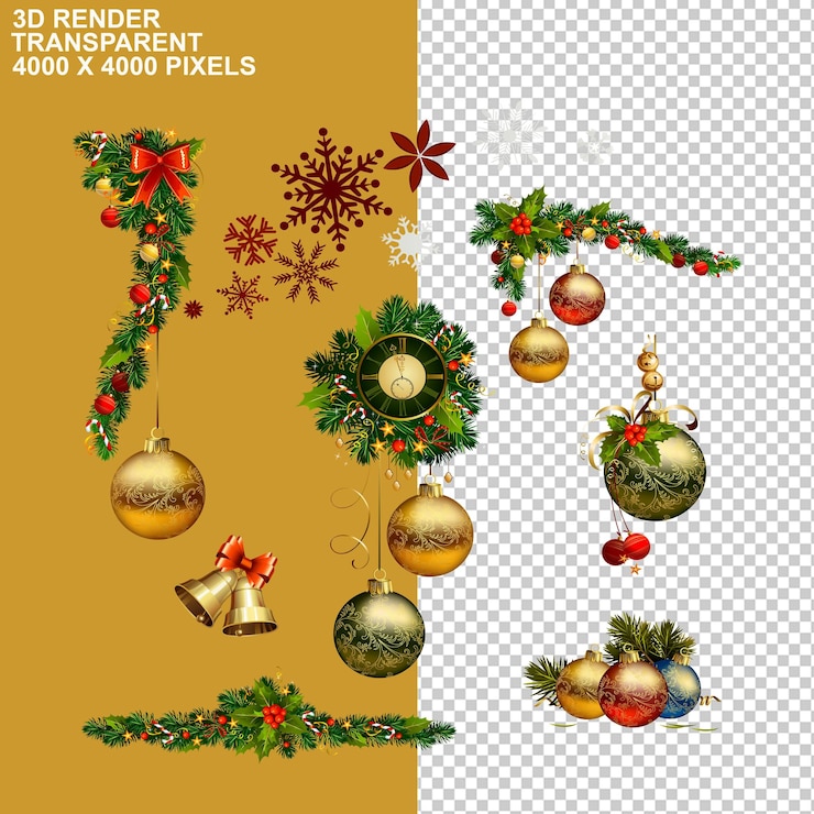 PSD feliz natal ornamentos de natal bolas texto dourado fita quadro fronteira corações quadro