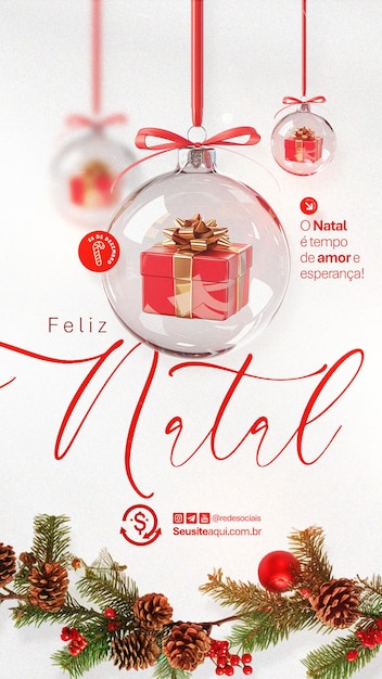 Feliz Navidad 25 de diciembre Medios sociales editables PSD