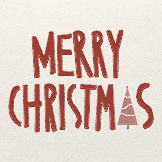 Feliz Navidad, color rojo con el árbol de Navidad Ilustración