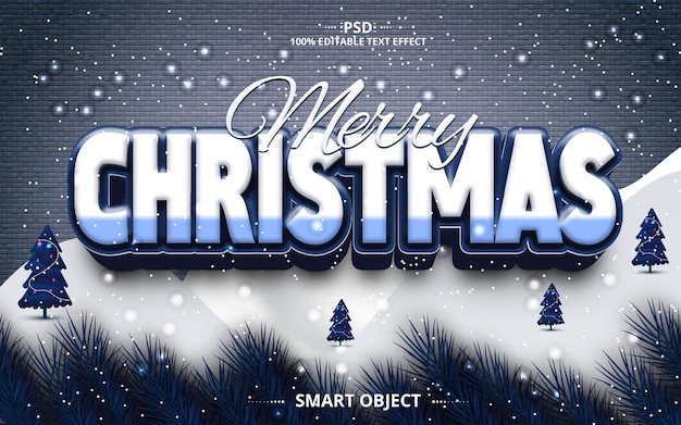 Feliz navidad efecto de texto diseño de efecto de texto psd