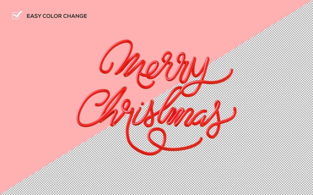 Feliz Navidad etiqueta de letras 3D Render para composición