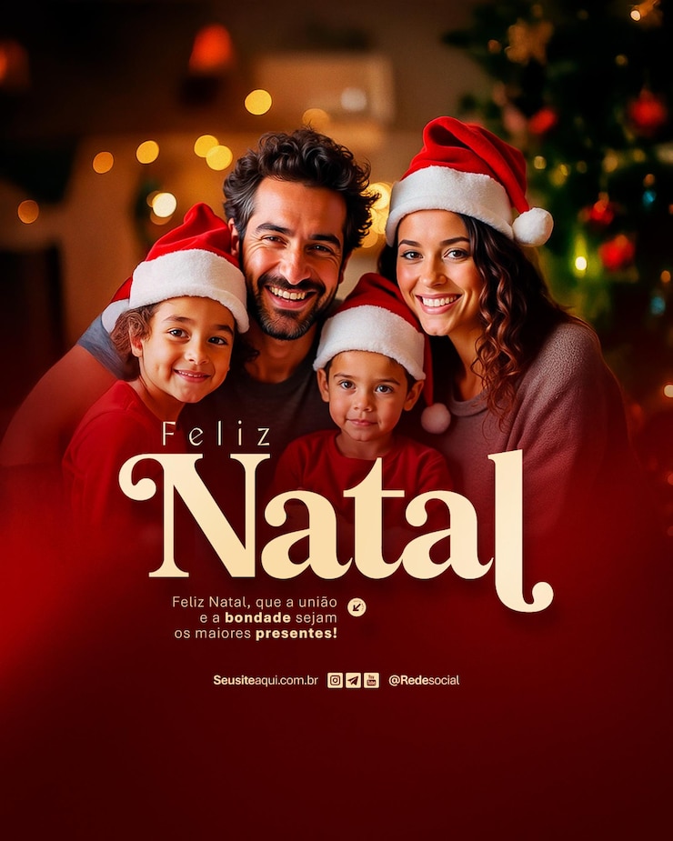 PSD feliz navidad familia 25 de diciembre cena feliz natal medios sociales editables psd