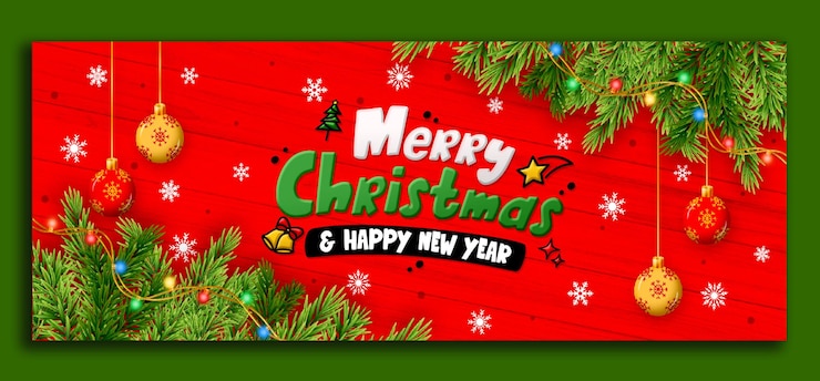 PSD feliz navidad y feliz año nuevo banner