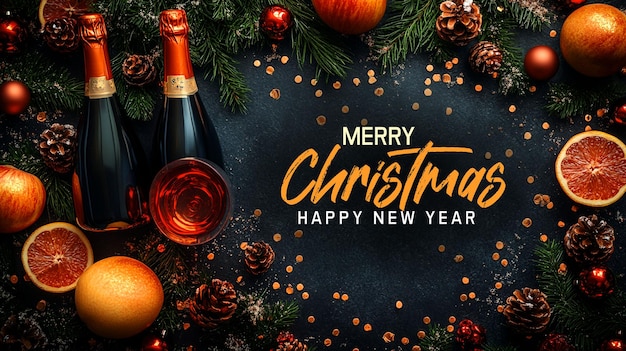 Feliz navidad y feliz año nuevo fondo