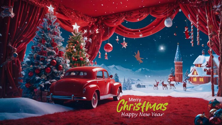 PSD feliz navidad feliz año nuevo poster de fondo