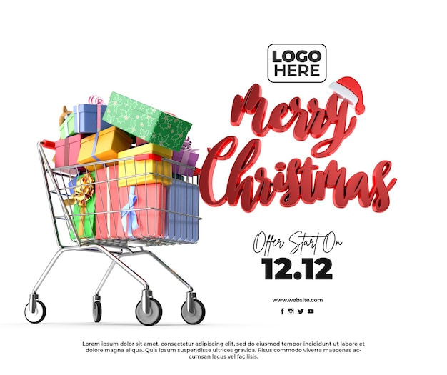 Feliz Navidad y Feliz Año Nuevo Saludo Promoción de Venta Cartel de Redes Sociales
