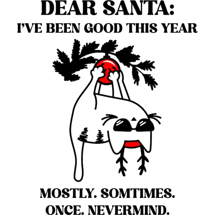 PSD feliz navidad y feliz año nuevo tarjeta de felicitación con gato gracioso